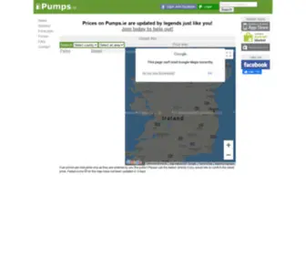 Pumps.ie(Ireland's fuel price website) Screenshot