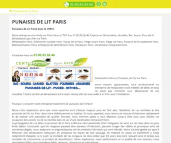 Punaisesdelits.fr(Punaises de Lit Paris) Screenshot