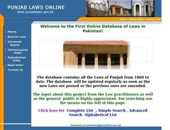 Punjablaws.gov.pk(Punjab Laws Online) Screenshot