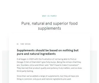 Puori.eu(Pure, natural and superior food supplements) Screenshot