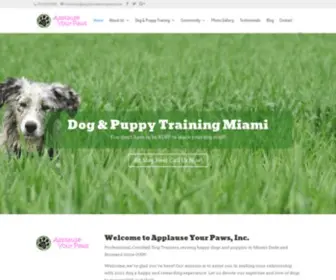 Puppytrainingmiami.com(Applause Your Paws Canine Training Center) Screenshot