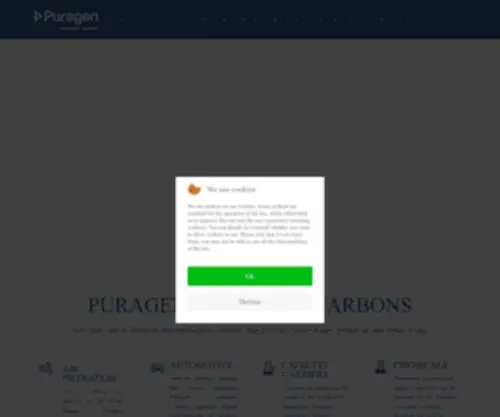 Puragen.com(Puragen Activated Carbons) Screenshot