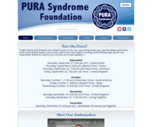 Purasyndrome.org(The PURA Syndrome Foundation. PURA syndrome) Screenshot