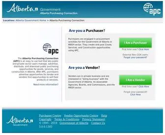 Purchasingconnection.ca(The Alberta Purchasing Connection (APC)) Screenshot
