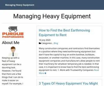 Purdueperformers.com(Managing Heavy Equipment) Screenshot