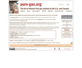 Pure-GAS.org(Ethanol-free gas stations in the U.S) Screenshot