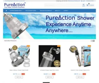 Pureactionbrand.com(High Performance Filtered Shower Heads for Your Home) Screenshot