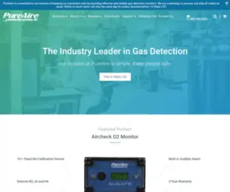 Pureairemonitoring.com(A leader in oxygen monitors and gas detectors. Our mission) Screenshot