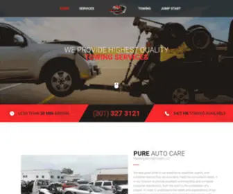 Pureautocaredmv.com(Pure AutoCare Towing and Recovery LLC) Screenshot