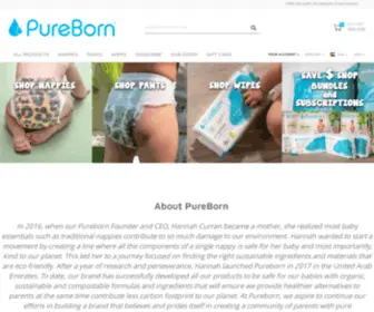 Pureborn.com(PureBorn Organic Printed Nappies & Wipes) Screenshot