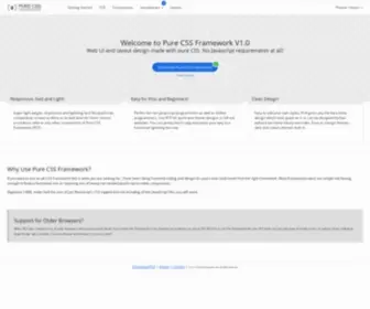 Purecssframework.com(A Pure CSS Bootstrap Alternative) Screenshot