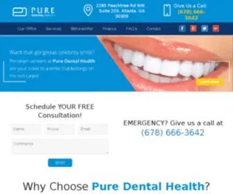 Puredentalhealth.com(Atlanta Dentist) Screenshot