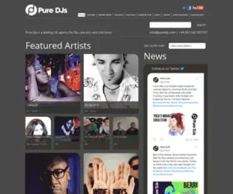 Puredjs.com(DJ's, Live Acts and Club Tours Agency) Screenshot