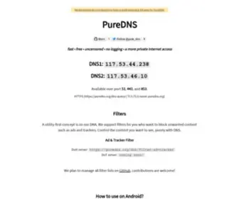 Puredns.org(Speed up and protect your Internet access) Screenshot