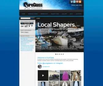 Pureglass.com(Surfboard Manufacturing and Supplies) Screenshot