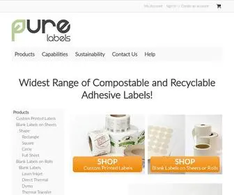 Purelabels.com(Compostable, Recycled, and Eco-friendly Adhesive Labels) Screenshot