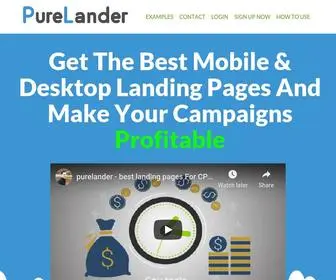 Purelander.com(Top CPA Mobile/Desktop Landing Pages That Converts) Screenshot