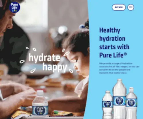 Purelifewater.com(Purified bottled water) Screenshot
