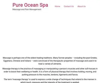 Pureoceanspa.com(Massage and Pain Management) Screenshot