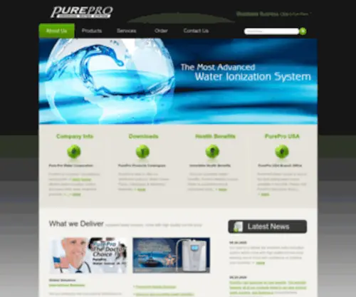 Pureproionizers.com(Alkaline Water) Screenshot