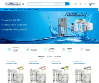 Pureprousa.com(Reverse Osmosis and Filtration Systems) Screenshot