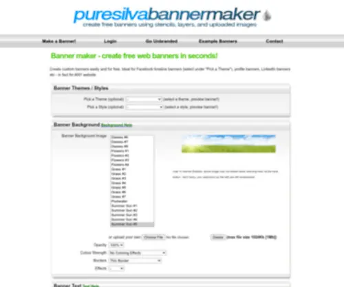 Puresilvabannermaker.com(Puresilva Banner maker) Screenshot
