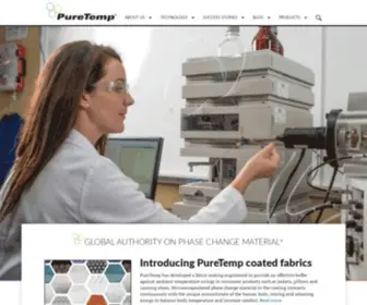 Puretemp.com(Global Authority on Phase Change Material) Screenshot