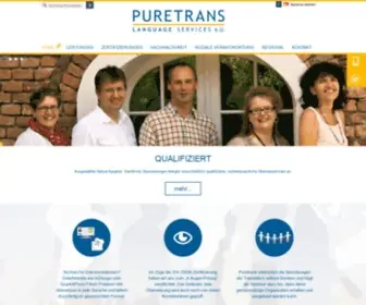 Puretrans.com(Die Spezialisten für Übersetzungen in Österreich) Screenshot