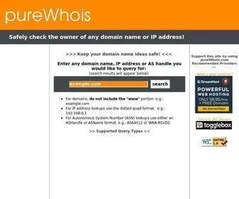 PureWhois.com(Safe whois searches) Screenshot