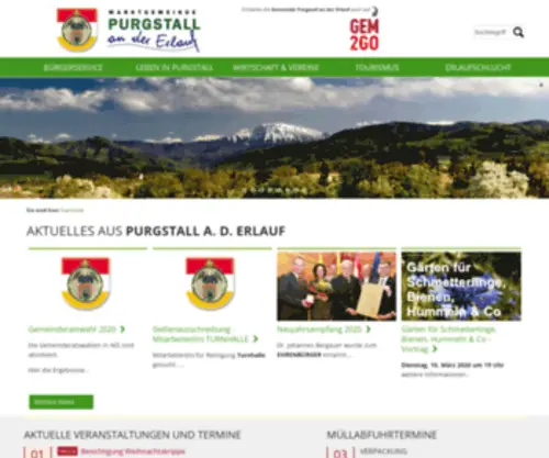 Purgstall.at(Marktgemeinde Purgstall an der Erlauf) Screenshot