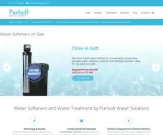 Purisoftwater.com(Water Softeners Barrie) Screenshot