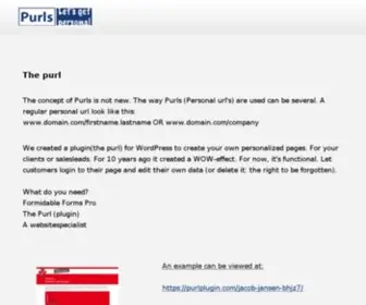 Purlplugin.com(Personalised Purl marketing) Screenshot