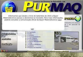 Purmaq.com(PURMAQ representante e distribuidora de sistemas de Poliuretano e equipamentos em sectores como) Screenshot