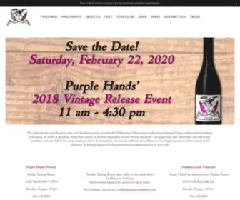 Purplehandswine.com(Purple Hands Winery) Screenshot