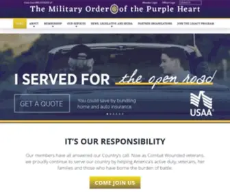 Purpleheart.org(Military Order of the Purple Heart) Screenshot