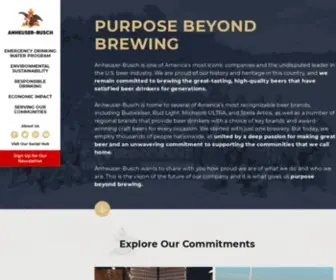 Purposebeyondbrewing.com(Anheuser-Busch) Screenshot