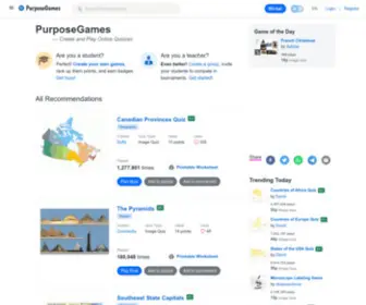 Purposegames.com(Create and Play Online Quizzes) Screenshot