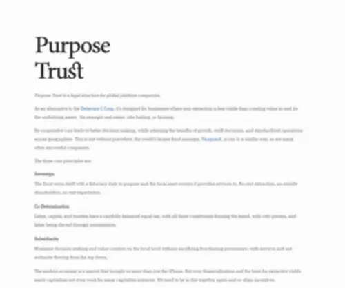 Purposetrust.org(Purpose Trust) Screenshot