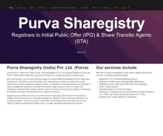 Purvashare.com(Purva Sharegistry (India)) Screenshot