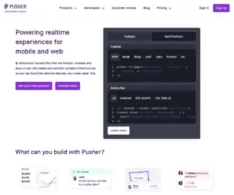 Pusher.com(Leader In Realtime Technologies) Screenshot