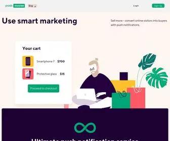 Pushmoose.com(Free web push notifications service) Screenshot