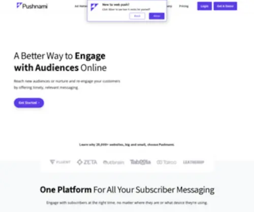 Pushnami.com(The Leading Push Advertising Network for Affiliates & Marketers) Screenshot