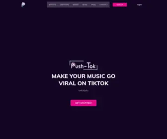 Pushtok.com(Promote your music on TikTok) Screenshot