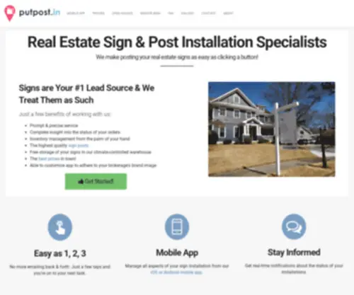 Putpostin.com(Real Estate Sign & Post Installation) Screenshot