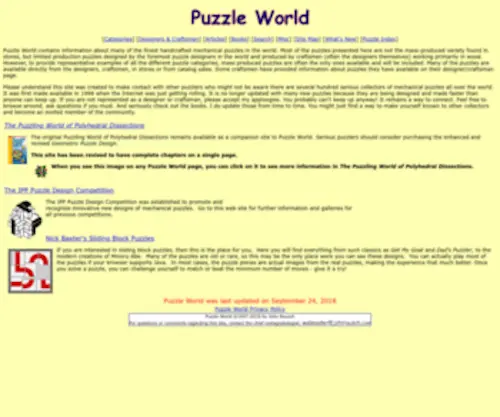 Puzzleworld.org(Table of Contents) Screenshot