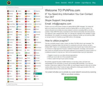Pvapins.com(Virtual mobile phone number service) Screenshot