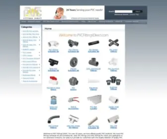 PVcfittingsdirect.com(Sch 40 & Sch 80 PVC Pipe Fittings) Screenshot