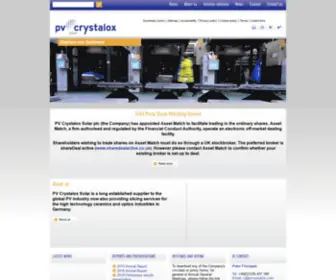 PVCRYstalox.com(PV Crystalox Solar plc) Screenshot