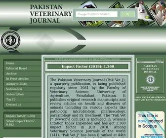 PVJ.com.pk(PAKISTAN VETERINARY JOURNAL) Screenshot