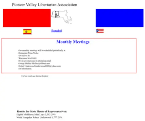 Pvla.net(Pioneer Valley Libertarian Association) Screenshot